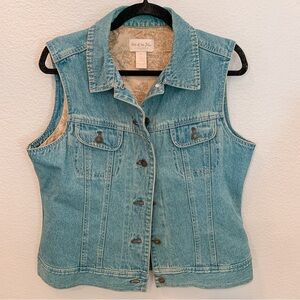 J Jill Denim Out Of The Blue Denim Jean Vest Sleeveless Medium